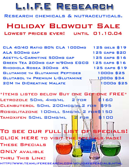 TeamLifeResearch.com\'s Holiday Specials
