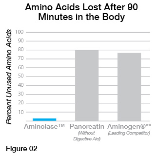 Graph of Amino Acids Lost after 90 Minutes in the Body