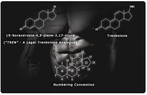 Trenbolone and TREN molecular structure comparison