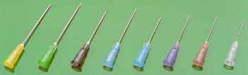 Different sized needles